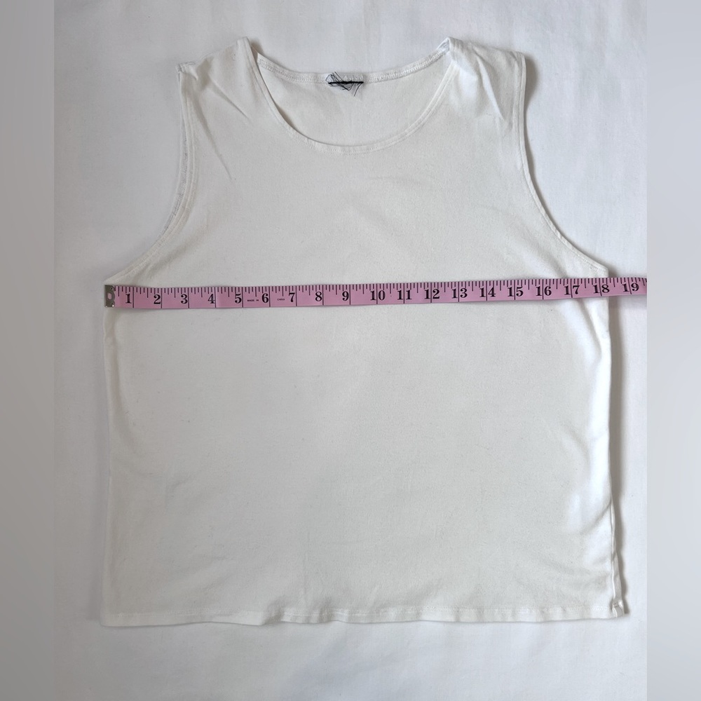 Eileen Fisher Women’s White Cotton Tank Top - Picture 5 of 8